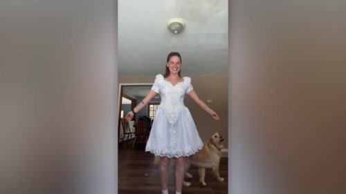 Bride Surprises Mom In Repurposed 90s Wedding Dress | Happily TV