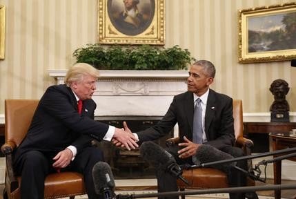 The Latest: Trump looks forward to dealing with Obama