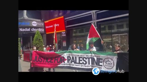 Rally for Palestine held at Times Square in New York, NY, USA
