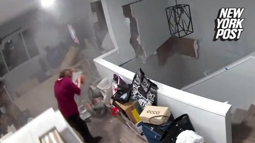 Footage captures boulder nearly crush woman inside Honolulu home