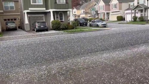 US: An intense hailstorm hits Aloha, Oregon