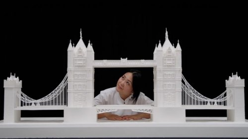 Giant sculpture of London’s iconic Tower Bridge made entirely from 25kg of sugar