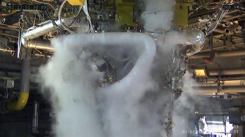 NASA Fires Up Artemis Moon Rocket S-25 Engine Test