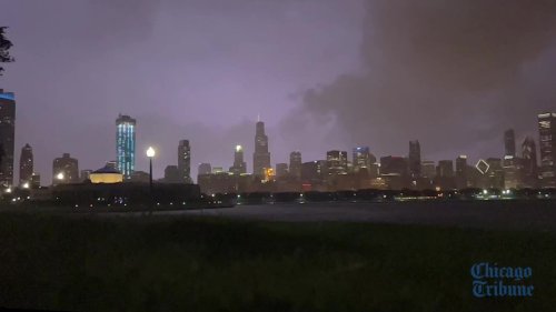 Lighting on Chicago's lakefront