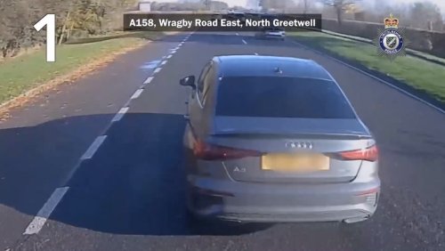 Raging driver nearly hit by lorry after sticking head out window to yell