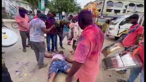 Man Injured While Performing Stunt During Religious Procession in Rajampet, India