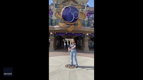 Jack Sparrow Joins Disneyland Visitor as She Imitates Character's Distinctive Running Style