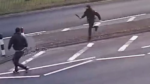 Father’s last moments protecting son caught on CCTV minutes before he’s stabbed to death