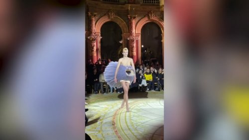 Fed up Valentino catwalk model throws shoes off runway during show