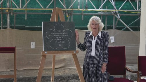 Queen Camilla unveils foundation stone at Westminster Abbey