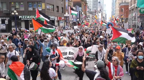 Canada: Demonstrators in Toronto rally against Israeli assault on Gaza on Nakba Day