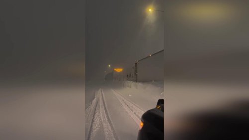 I-80 Shut Down Due to Winter Storms in Colfax, CA, USA