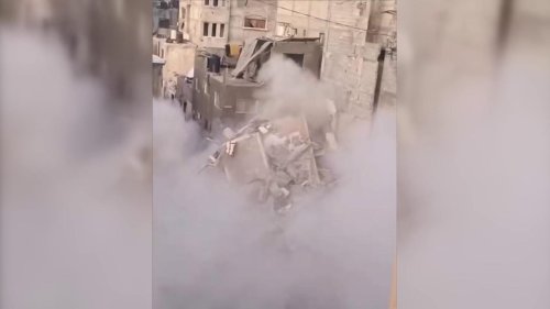 Palestine: Shocking Video Shows Building Collapse in Northern Gaza