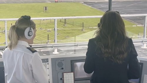 Princess of Wales tries her hand at air traffic control at busy UK military airfield
