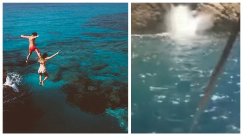 Father Dies While Attempting Cliff Jumping Stunt As His Horrified Family Flims
