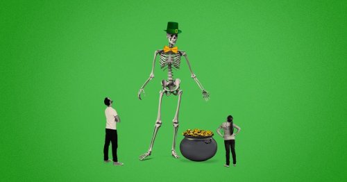 Is it OK to leave up your big skeleton months after Halloween?