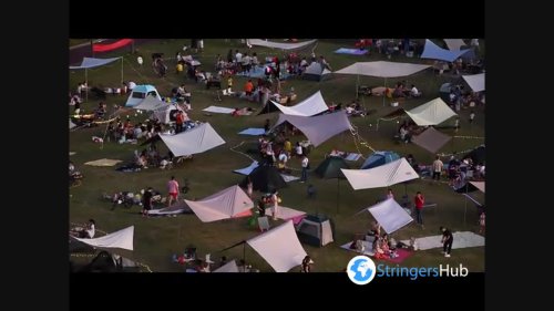 Time-lapse Drone Footage Of Camping In Nanning, China During National Day Holiday