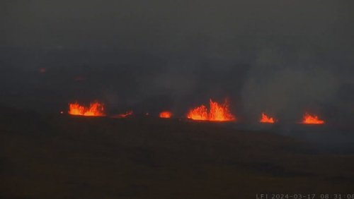 Watch: Huge volcano erupts in Iceland spewing bright orange lava into air