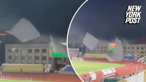 Soccer stadium roof collapses during Kazakhstan Premier League game