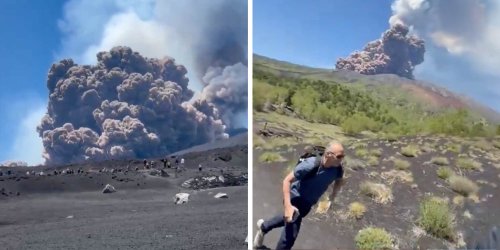 Sicily’s Mt Etna Erupts Without Warning, Social Media Captures Tourist Panic