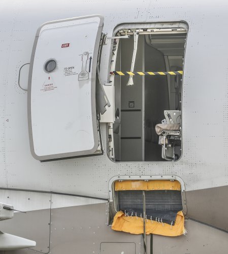 See the moments after a passenger opened a plane door during flight