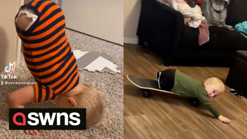 US toddler born with no legs defies odds by doing handstands and flips