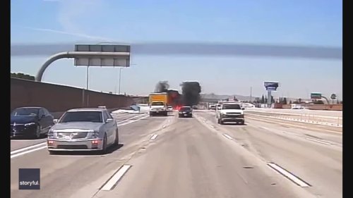 Dashcam Video Captures Plane Crash Landing on California Freeway