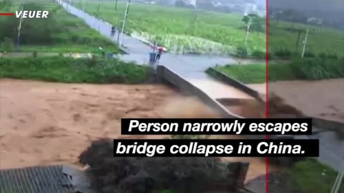 Check This Out! This Person Nearly Misses Collapsing Bridge in China