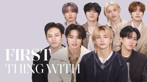 Stray Kids Reveal The First Celebrity To Follow Them On Social Media | First Thing With | ELLE