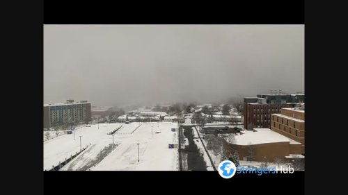 US: Time-Lapse Of Lake-Effect Snowstorm Moving Through Buffalo, New York