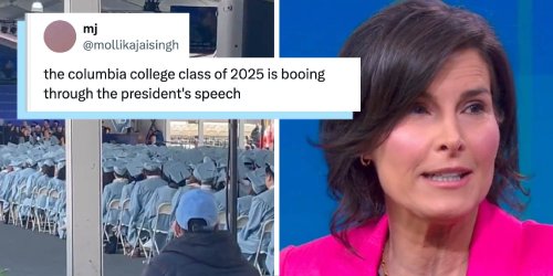 Students boo and heckle Columbia president during graduation speech