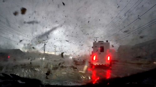 Must See! Tornado Touches Down on Top of Driver While Dash Cam Captures the Whole Thing on Video