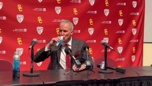 USC men's basketball coach Andy Enfield discusses 77-64 win over No. 8 UCLA