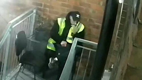 Burglary suspect sits down to smoke cigarette before breaking into student halls
