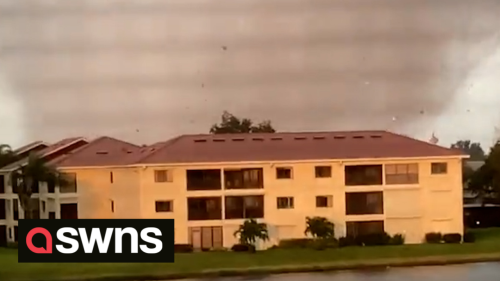 Watch the moment a tornado tore through Fort Myers, Florida, sending debris flying