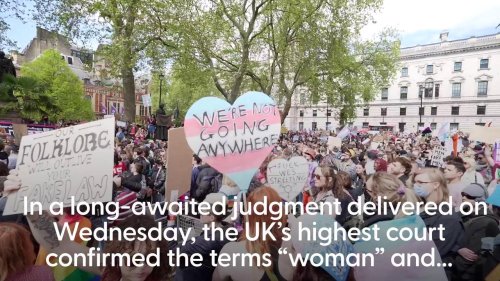 Thousands march in protest at Supreme Court ruling on definition of a woman