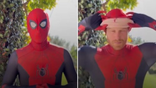Prince Harry dresses as Spiderman in charity Christmas message to bereaved children