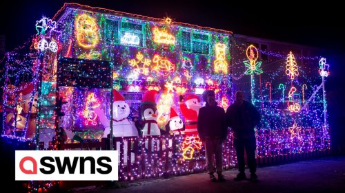 Christmas-mad man adorns every inch of his house with lights despite display costing 25% more due to rising bills