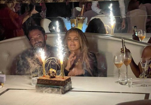 Jennifer Lopez and Ben Affleck spotted looking loved up while celebrating the singer's 52nd birthday in France