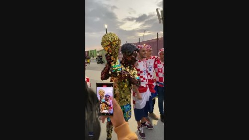 Brazil Fan Wears Dazzling Pele Costume at World Cup in Qatar