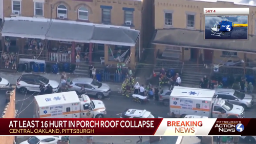 Watch the moment a roof collapsed on a bunch of St. Patty's partiers 