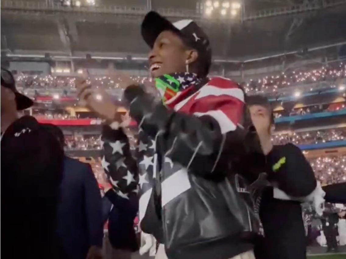 A$AP Rocky proudly watched pregnant Rihanna's Super Bowl halftime show, and the footage is adorable