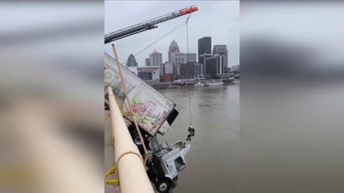 First Responders Execute Rescue Mission on Clark Memorial Bridge in Louisville, KY, USA
