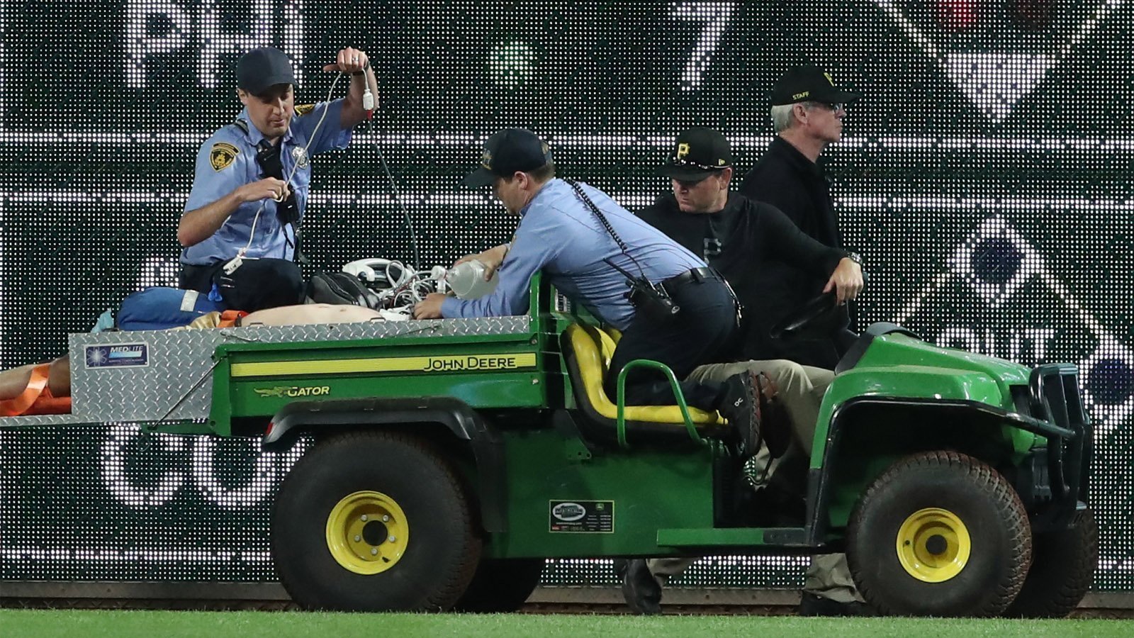 Friend charged after wild incident sends Pirates fan tumbling from stands