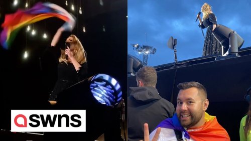 Lucky Adele fan bags VIP seats at concert by letting her borrow £8 Pride flag