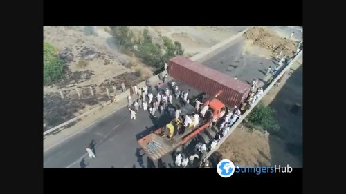 Drone footage of PTI Long March against government In Islamabad, Pakistan