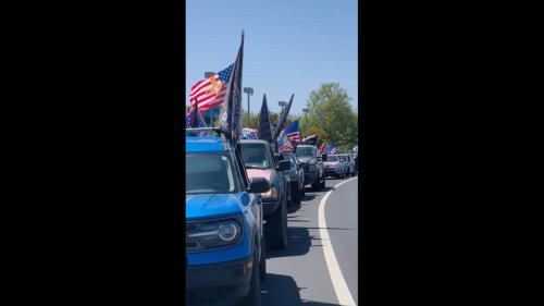 US: MAGA Protesters Rally to Show Support for Tesla in Rocklin, California