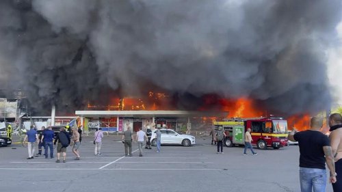 Russian missiles hit busy shopping centre in central Ukraine, killing 16 and injuring dozens