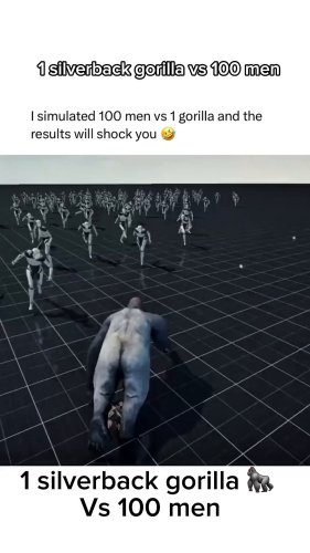 1 Gorilla vs 100 Men