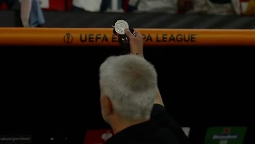 Jose Mourinho gives his Europa League runners-up medal to young fan in crowd